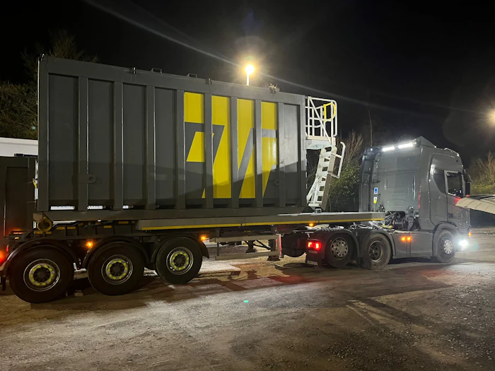 A TerraTank temporary liquid storage tank being delivered